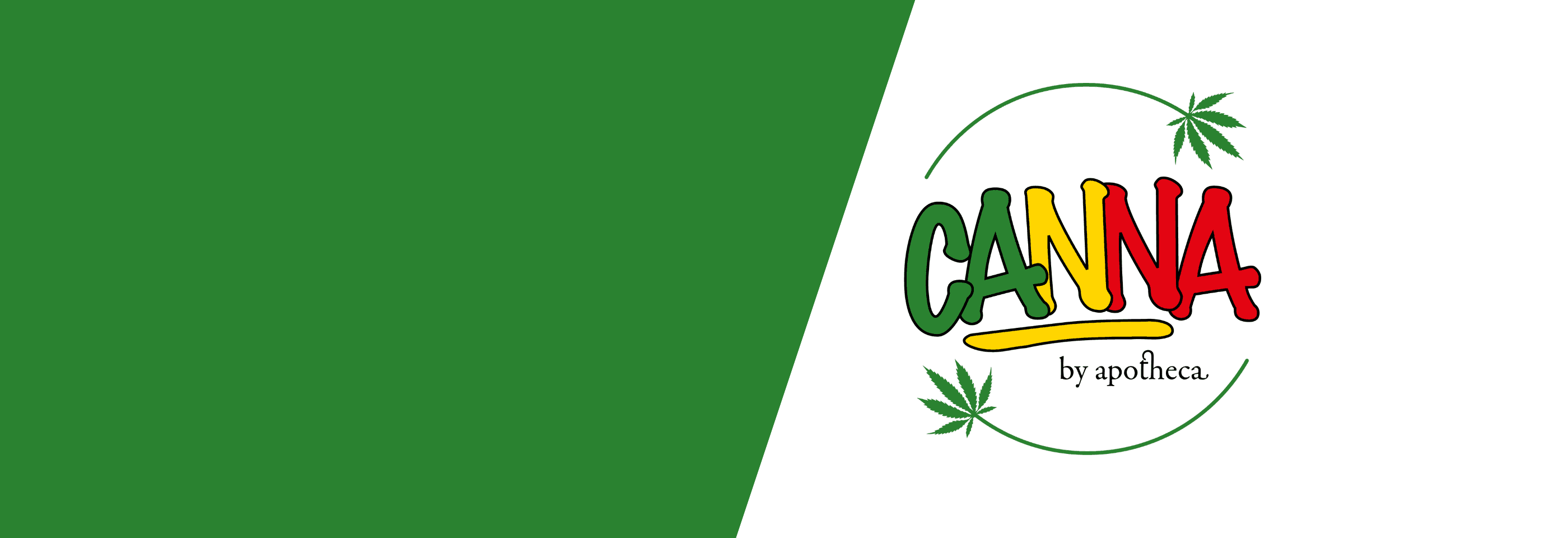 grün weißer Hintergrund mit Logo der Canna by apotheca